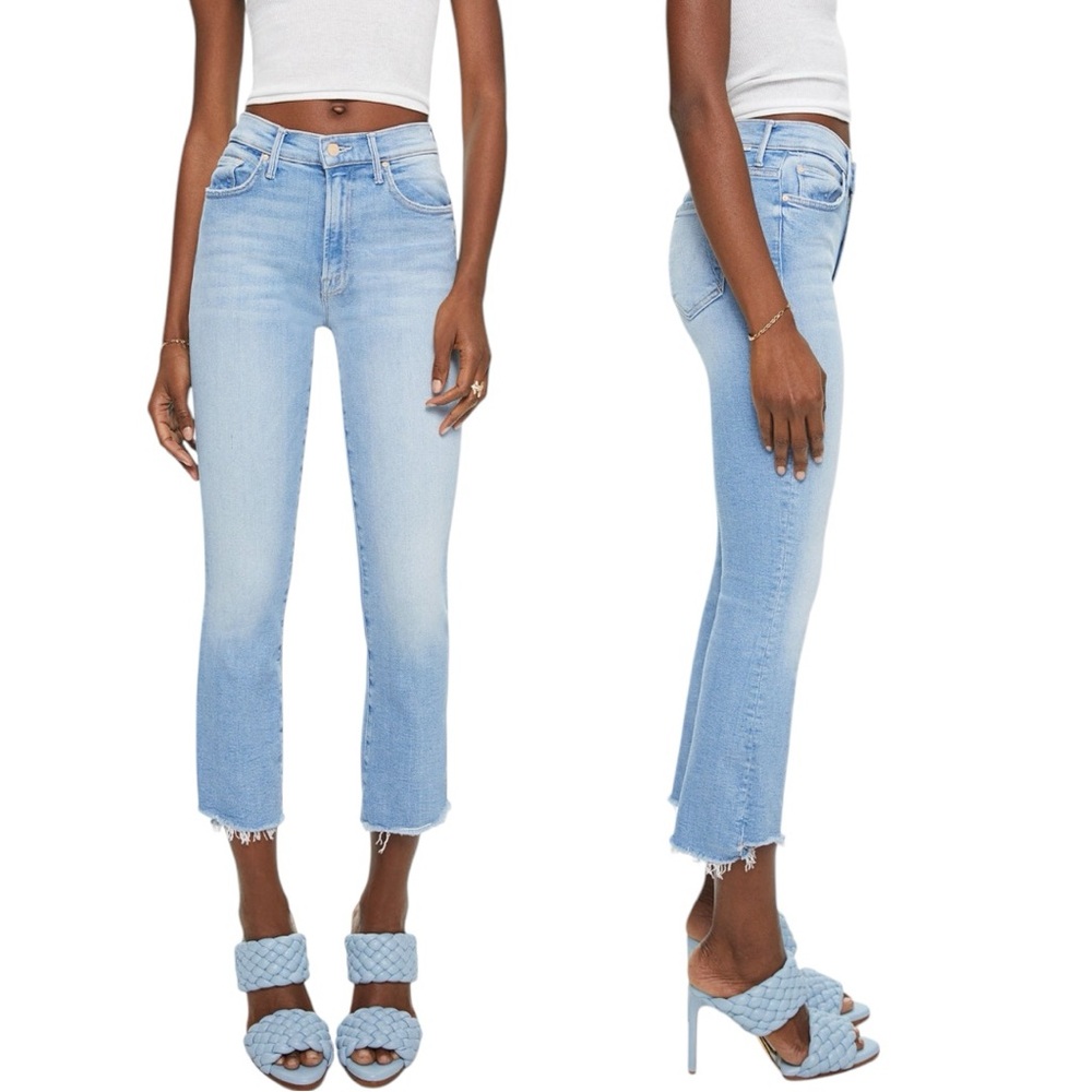 MOTHER Light Wash Cropped Ankle Jeans